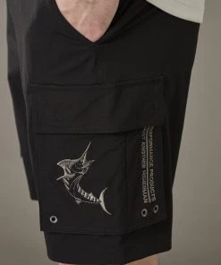 Just Another Fisherman Apparel ANGLER TECH CARGO SHORTS - BLACK