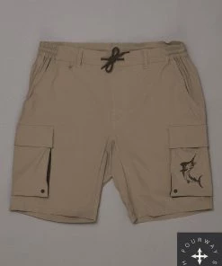 Just Another Fisherman Apparel ANGLER TECH CARGO SHORTS - TAUPE