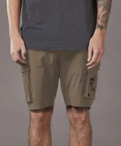 Just Another Fisherman Apparel ANGLER TECH CARGO SHORTS - TAUPE
