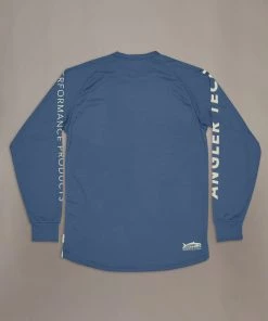 Just Another Fisherman ANGLER TECH LS TEE - BLUE/NATURAL