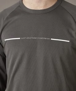 Just Another Fisherman ANGLER TECH LS TEE - CHARCOAL / WHITE