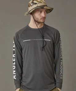 Just Another Fisherman ANGLER TECH LS TEE - CHARCOAL / WHITE