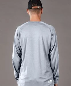 Just Another Fisherman ANGLER TECH LS TEE - PEARL/WHITE