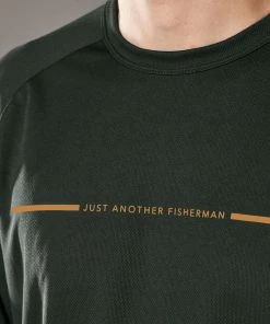 Just Another Fisherman Apparel ANGLER TECH LS TEE - PINE/ORANGE
