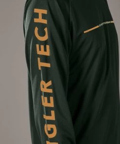 Just Another Fisherman Apparel ANGLER TECH LS TEE - PINE/ORANGE