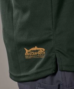 Just Another Fisherman Apparel ANGLER TECH LS TEE - PINE/ORANGE