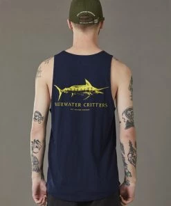 Just Another Fisherman BLUEWATER CRITTERS SINGLET - NAVY Apparel