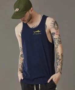 Just Another Fisherman BLUEWATER CRITTERS SINGLET - NAVY Apparel
