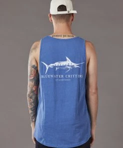 Just Another Fisherman BLUEWATER CRITTERS SINGLET - DEEP BLUE Apparel
