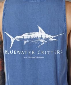 Just Another Fisherman BLUEWATER CRITTERS SINGLET - DEEP BLUE Apparel