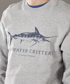 Just Another Fisherman Apparel BLUEWATER CRITTERS CREW - GREY MARLE
