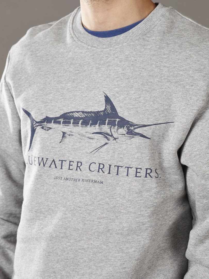 Just Another Fisherman Apparel BLUEWATER CRITTERS CREW - GREY MARLE
