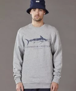Just Another Fisherman Apparel BLUEWATER CRITTERS CREW - GREY MARLE