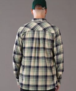 Just Another Fisherman BOATYARD SHIRT - MOSS/NAVY CHECK Apparel