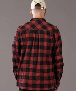Just Another Fisherman Apparel BOATYARD SHIRT - CINABAR/BLACK CHECK