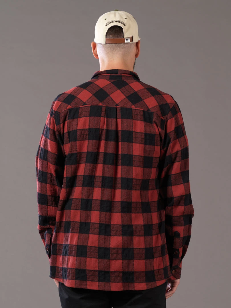 Just Another Fisherman Apparel BOATYARD SHIRT - CINABAR/BLACK CHECK