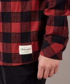 Just Another Fisherman Apparel BOATYARD SHIRT - CINABAR/BLACK CHECK