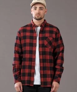 Just Another Fisherman Apparel BOATYARD SHIRT - CINABAR/BLACK CHECK