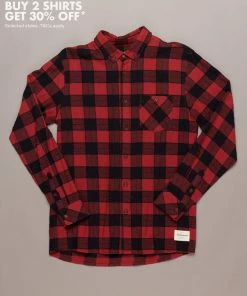 Just Another Fisherman Apparel BOATYARD SHIRT - CINABAR/BLACK CHECK
