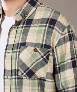 Just Another Fisherman BOATYARD SHIRT - MOSS/NAVY CHECK Apparel