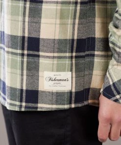 Just Another Fisherman BOATYARD SHIRT - MOSS/NAVY CHECK Apparel