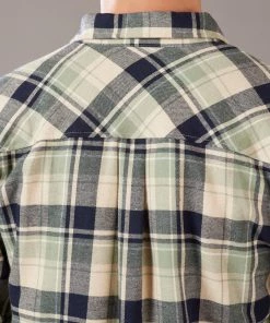 Just Another Fisherman BOATYARD SHIRT - MOSS/NAVY CHECK Apparel