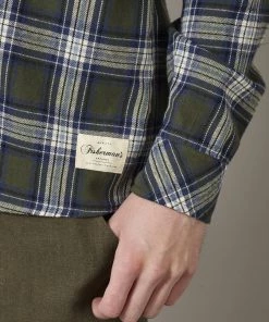 Just Another Fisherman Apparel BOATYARD SHIRT - GREEN/BLUE CHECK