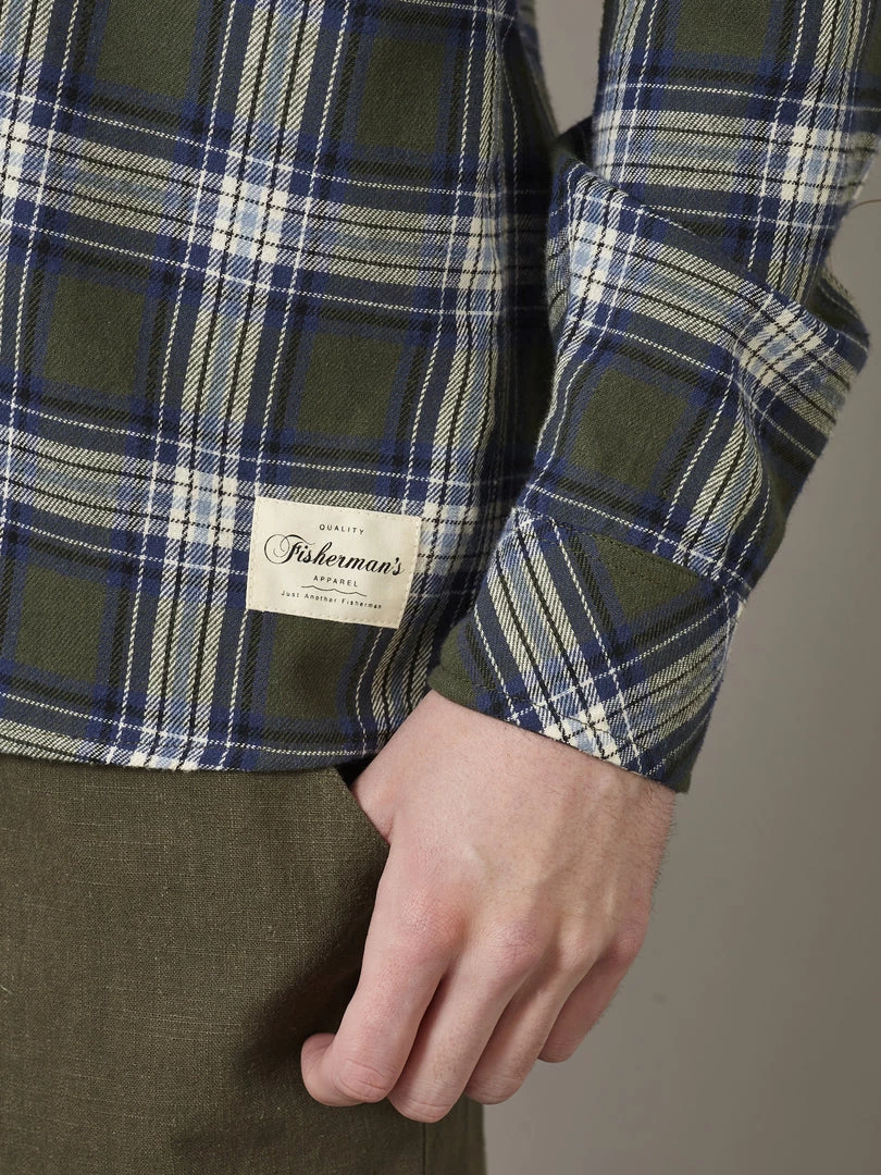 Just Another Fisherman Apparel BOATYARD SHIRT - GREEN/BLUE CHECK