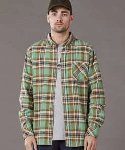 Just Another Fisherman BOATYARD SHIRT - LIGHT GREEN CHECK Apparel
