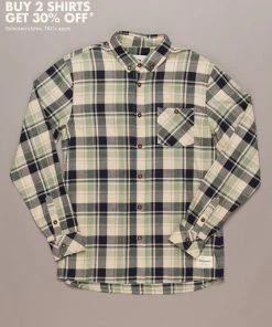 Just Another Fisherman BOATYARD SHIRT - MOSS/NAVY CHECK Apparel