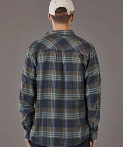 Just Another Fisherman Apparel BOATYARD SHIRT - OLIVE/BLUE