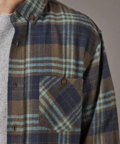 Just Another Fisherman Apparel BOATYARD SHIRT - OLIVE/BLUE