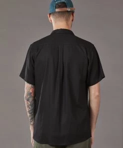 Just Another Fisherman COASTAL LINEN SS SHIRT - BLACK
