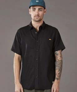 Just Another Fisherman COASTAL LINEN SS SHIRT - BLACK