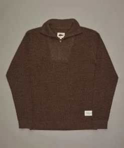 Just Another Fisherman DEEP SEA ZIP KNIT - BROWN