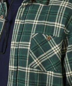 Just Another Fisherman FLANAGAN FLANNEL SHIRT - GREEN/NATURAL