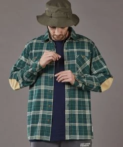 Just Another Fisherman FLANAGAN FLANNEL SHIRT - GREEN/NATURAL