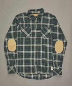 Just Another Fisherman FLANAGAN FLANNEL SHIRT - GREEN/NATURAL