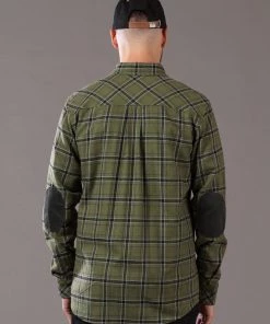 Just Another Fisherman Apparel FLANAGAN FLANNEL SHIRT - MILITARY OLIVE/BLACK CHECK