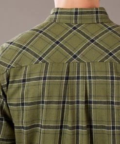 Just Another Fisherman Apparel FLANAGAN FLANNEL SHIRT - MILITARY OLIVE/BLACK CHECK