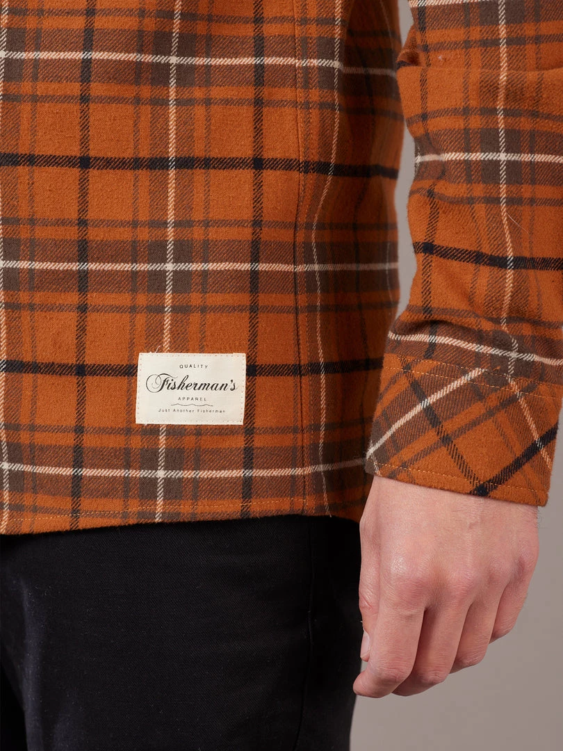 Just Another Fisherman FLANAGAN FLANNEL SHIRT - RUST/BROWN CHECK