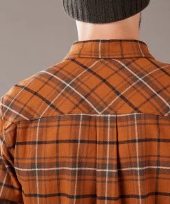 Just Another Fisherman FLANAGAN FLANNEL SHIRT - RUST/BROWN CHECK