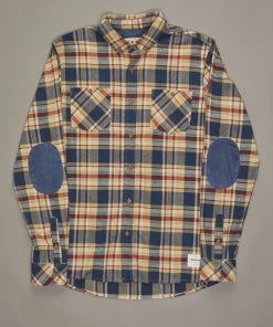Just Another Fisherman Apparel FLANAGAN FLANNEL SHIRT - TAN/BLUE