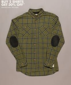 Just Another Fisherman Apparel FLANAGAN FLANNEL SHIRT - MILITARY OLIVE/BLACK CHECK