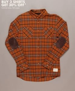 Just Another Fisherman FLANAGAN FLANNEL SHIRT - RUST/BROWN CHECK