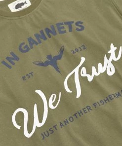 Just Another Fisherman Apparel IN GANNETS WE TRUST LS TEE - OLIVE