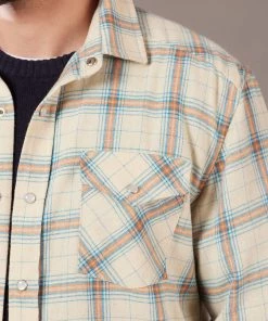 Just Another Fisherman JACK MAC SHIRT - SAND/BLUE/BROWN CHECK Apparel