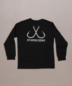 Just Another Fisherman LITTLE ANGLERS HOOK LS TEE - BLACK