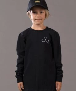 Just Another Fisherman LITTLE ANGLERS HOOK LS TEE - BLACK