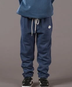 Just Another Fisherman LITTLE SNAPPER STAMP TRACKPANTS - OVERDYED MIDNIGHT NAVY